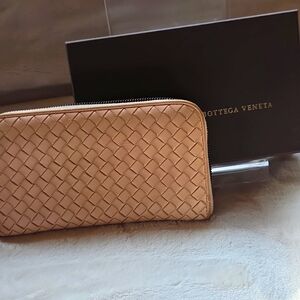 Bottega Veneta Tan Woven Leather‎ Wallet